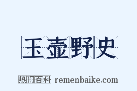 玉壶野史是什么意思的图片